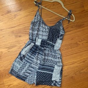 BCBGMaxAzria Printed Romper with Pockets